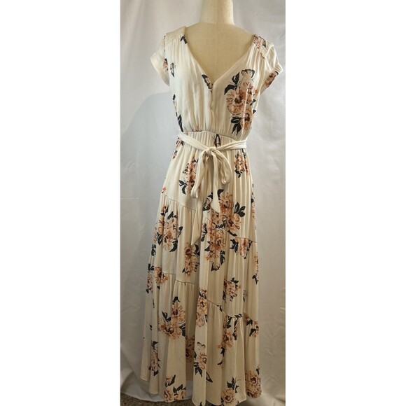 Free People All I Got Printed Ivory Floral Maxi Dress Size 0 - Picture 2 of 12
